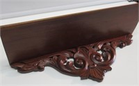 WOODEN DECORATIVE SHELF. 24"L BY 8"D BY 8"H. VERY