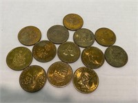 Provincial Emblems of Canada Coins x 13