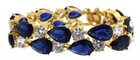 Pear Cut 36.00 ct Sapphire 2 Row Fashion Bracelet