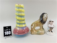Vase, Elephant & Golfer Figurine