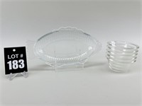 Glasbake Fish Serving Plate and Bowls