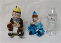 Clown Music Box & Small Porcelain Doll