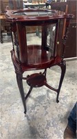 Two Pc Mahogany Carved Display Cabinet