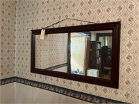Wall mirror with wood frame