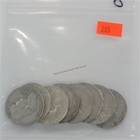 8- Franklin Half Dollars