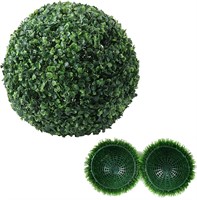 2 Pcs 14" Faux Boxwood Topiary Balls