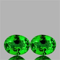 Natural Chrome Green Tsavorite Garnet Pair - FL