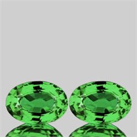 Natural Vivid Green Tsavorite Garnet Pair - FL