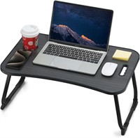 Foldable Laptop Bed Desk with Handle - Black