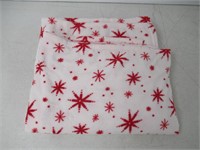 "Used" Christmas Fleece Throw Blanket, White/Red