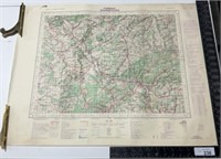 Old MAP 1955 CARTE DE FRANCE CHARTRES MAP of