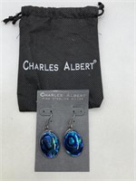 CHARLES ALBERT STERLING SILVER/SHELL EARRINGS
