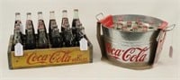 Coca-Cola Crate & Aluminum Party Tub w/ Bottles