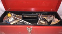Old Red Tool Box With Tools V
