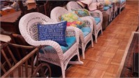 Three wicker chairs including two armchairs and