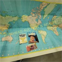 HAMMONDS WORLD MAP, JOHN WAYNE & JOHNNY CASH