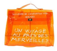 Hermes Clear Orange Vinyl Handbag