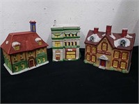 Vintage Christmas Village lamps the mansion house