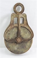 Antique Wood Pulley / Block & Tackle 10"
