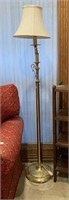Metal Floor Lamp with Brass Finish & Shade