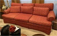 Upholstered Sofa with Leather Strap Buckle Pattern