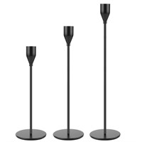 SM4685  Kusmil Candlestick Set Matte Black Set o