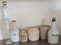 Various Bottles & Crock - Vase