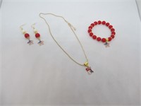 PATRIOTIC NECKLACE, EARRING, & BRACELET SET