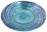 Contemporary Blue Fusion Art Glass Bowl