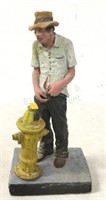 Michael Garman Man Vs Fire Hydrant Ceramic Figure