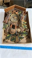 Coo coo clock with cast iron pieces unverified