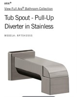 Ara Tub Spout w/Pull-Up Diverter-Chrome RP7545SS