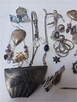 Lot of Various Silvertone Jewelry to Include