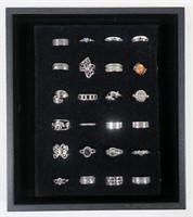24- Sterling silver rings, size 6-9