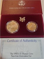 S -= 19992 US OLYMPIC 2 COIN UNCIRCULATED SET (2)