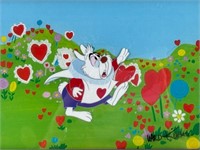 White Rabbit Animation Cel Ward Kimball, Disney