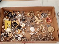 Flat of Various Costume Jewelry