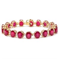 Ruby and Diamond Bracelet in 14k Gold