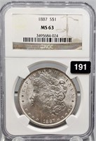 1887 U.S. Morgan Silver Dollar - NGC