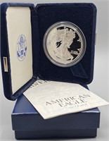 2001 W Silver Proof Eagle - Box & COA