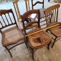 Lot of Vintage Chair Projects w/ Canes