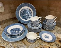 Royal Currier and Ives Harvest Blue and White