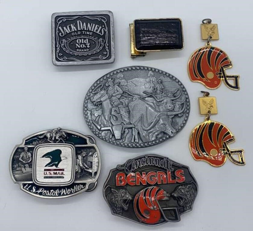 Various Belt Buckles & Bengals Keychains