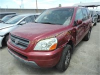 2003 Honda Pilot 2HKYF18523H562318 Red