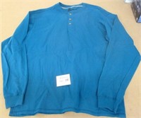 Hanes Long Sleeve Beefy Henley T-Shirt ~ Size L