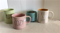 Rae Dunn lot includes two mugs, a crazy plant