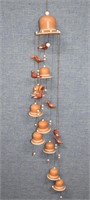 Mexican Terra Cotta Bird/Bell Wind Chime MINT