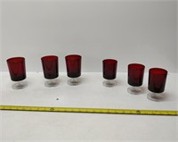 vintage ruby red glasses lot