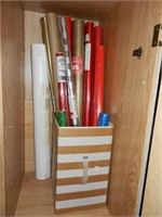 All the Christmas Paper inside Wooden Cabinet