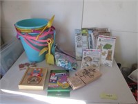 BOX LOT OF NEW KIDS CRAFT, TOYS, EDUCATIONAL ITEMS